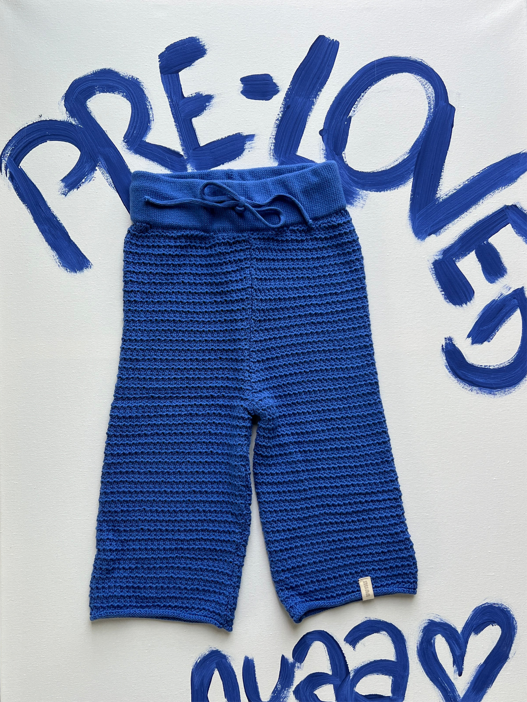 Pre-Loved: Herbst-Strick Hose Ocean Blue