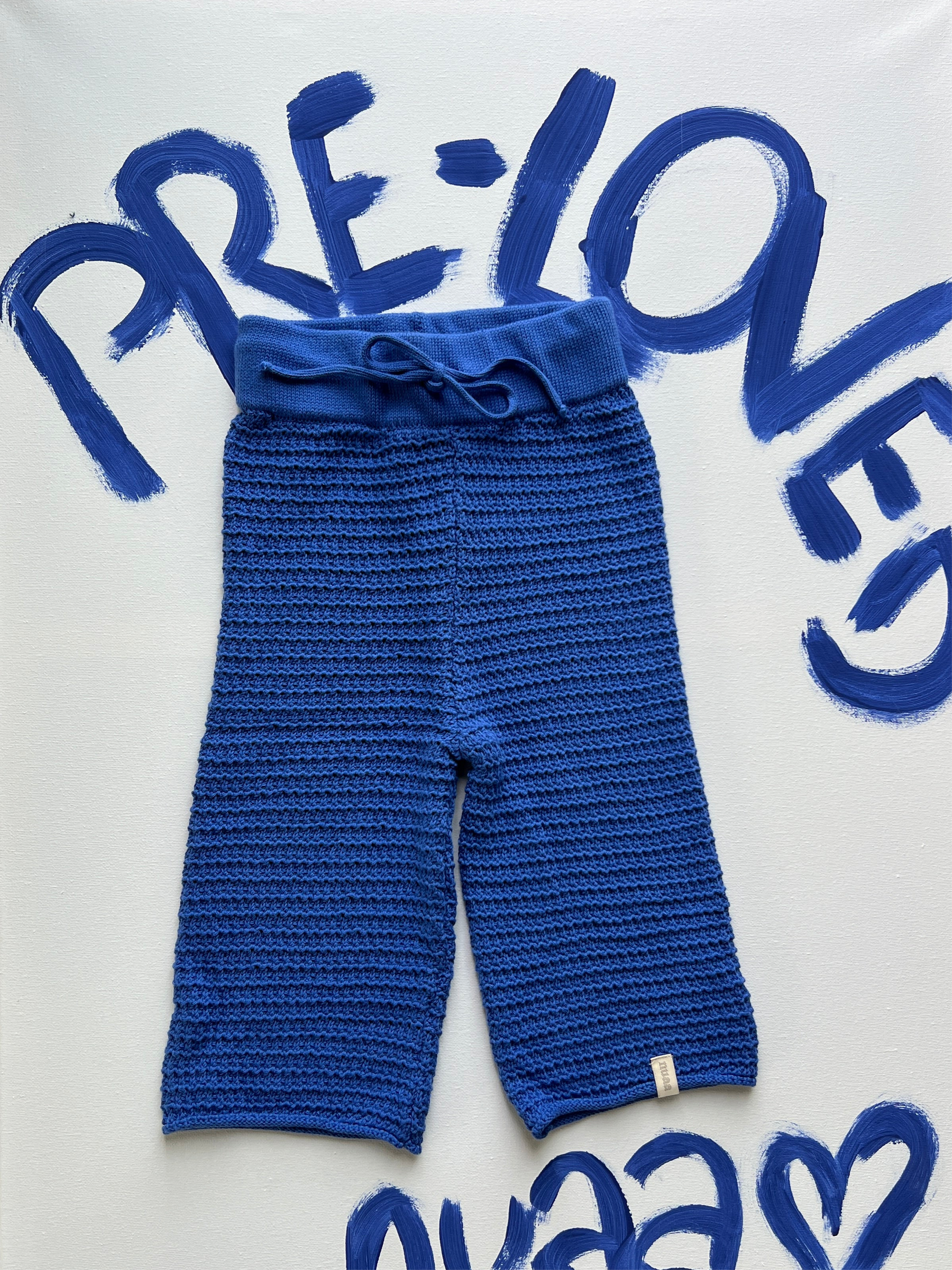 Pre-Loved: Herbst-Strick Hose Ocean Blue