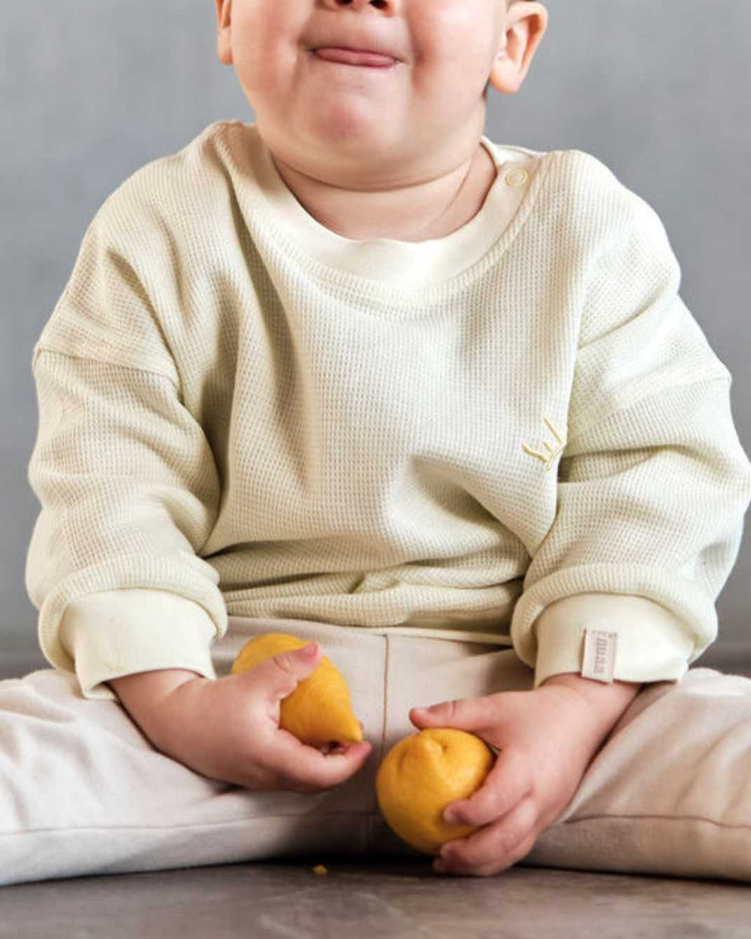 Waffel Sweatshirt Lemon Yellow