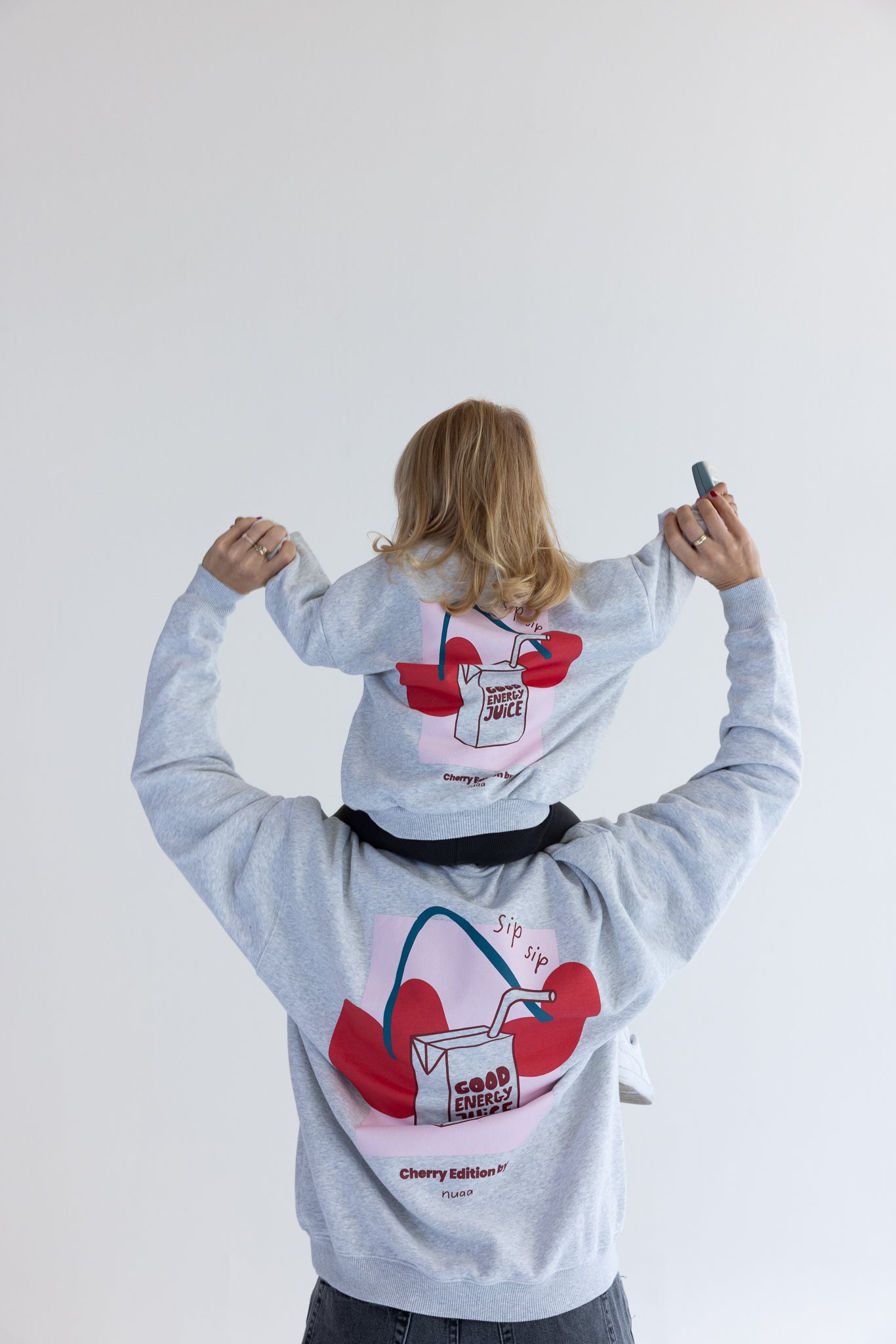 Kids Cherry Sweater Grey Melange