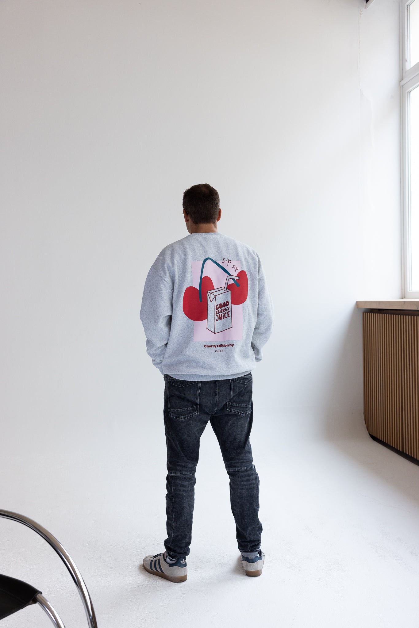DAD Cherry Sweater Grey Melange