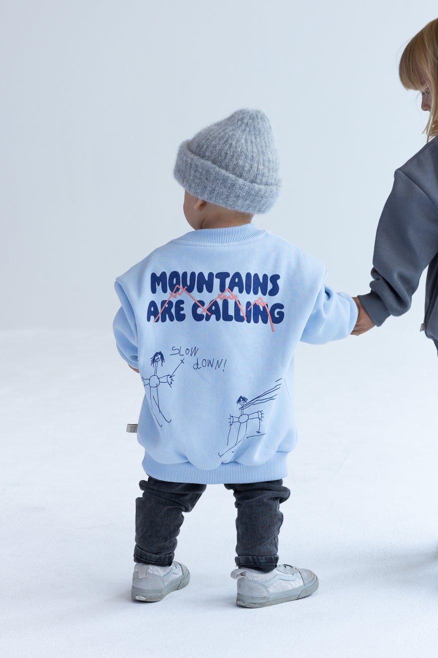 Kids Mountains are Calling Sweater Ice Blue