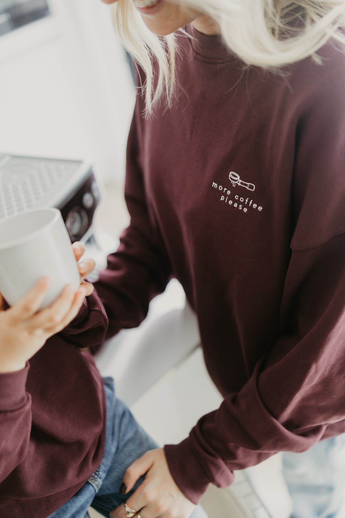 Mom More Coffee Please Burgundy