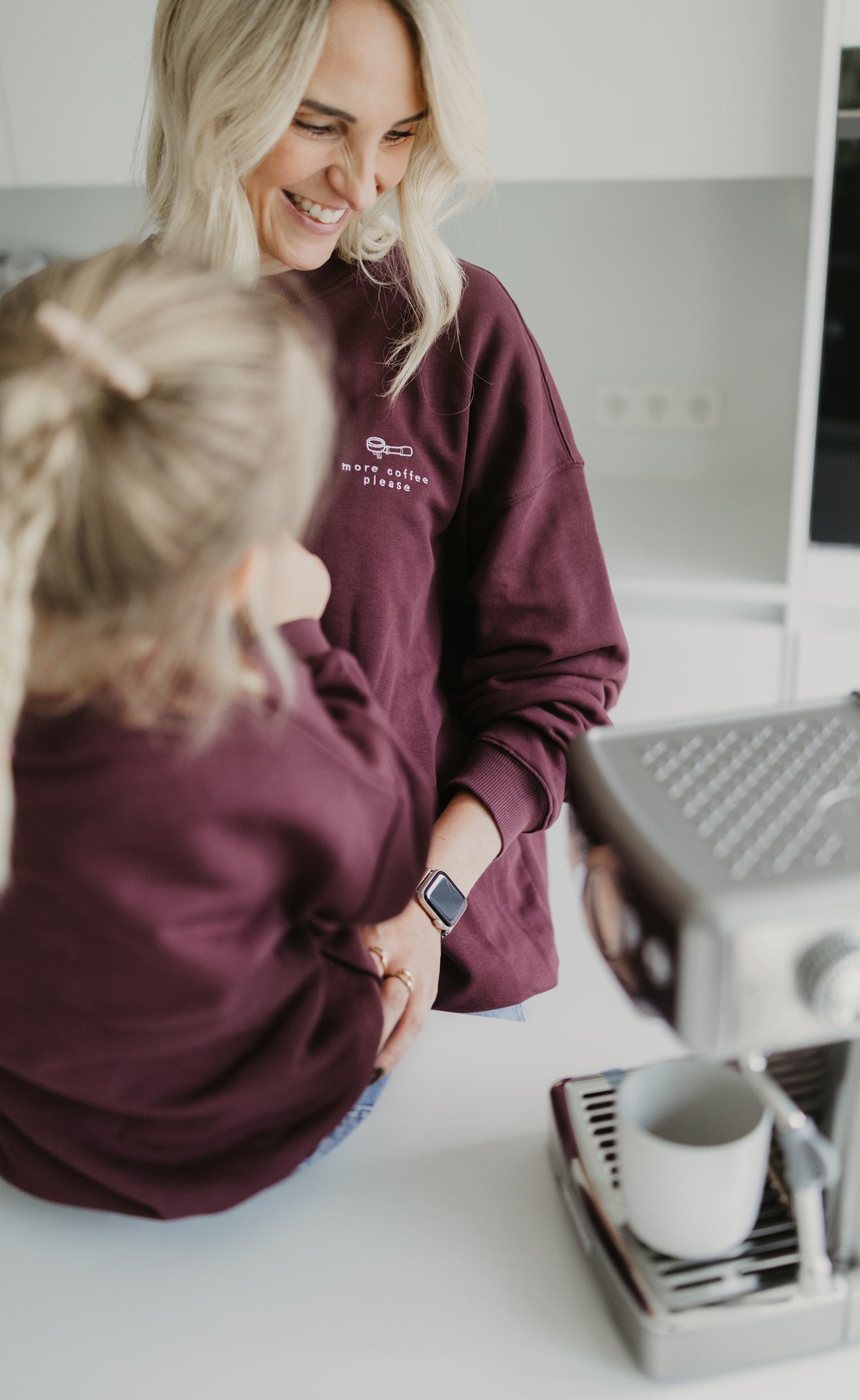 Mom More Coffee Please Burgundy