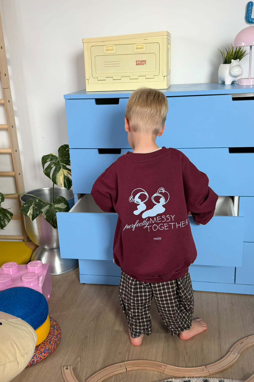 Kids Perfectly Messy Oversized Sweater Burgundy