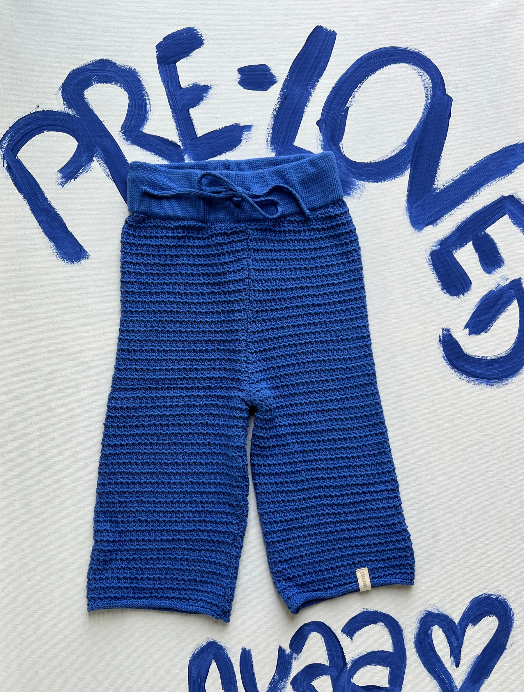 Pre-Loved: Herbst-Strick Hose Ocean Blue