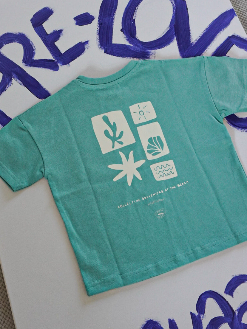 Pre-Loved: Collecting Beach Souveniers Oversized T-Shirt Ocean Green