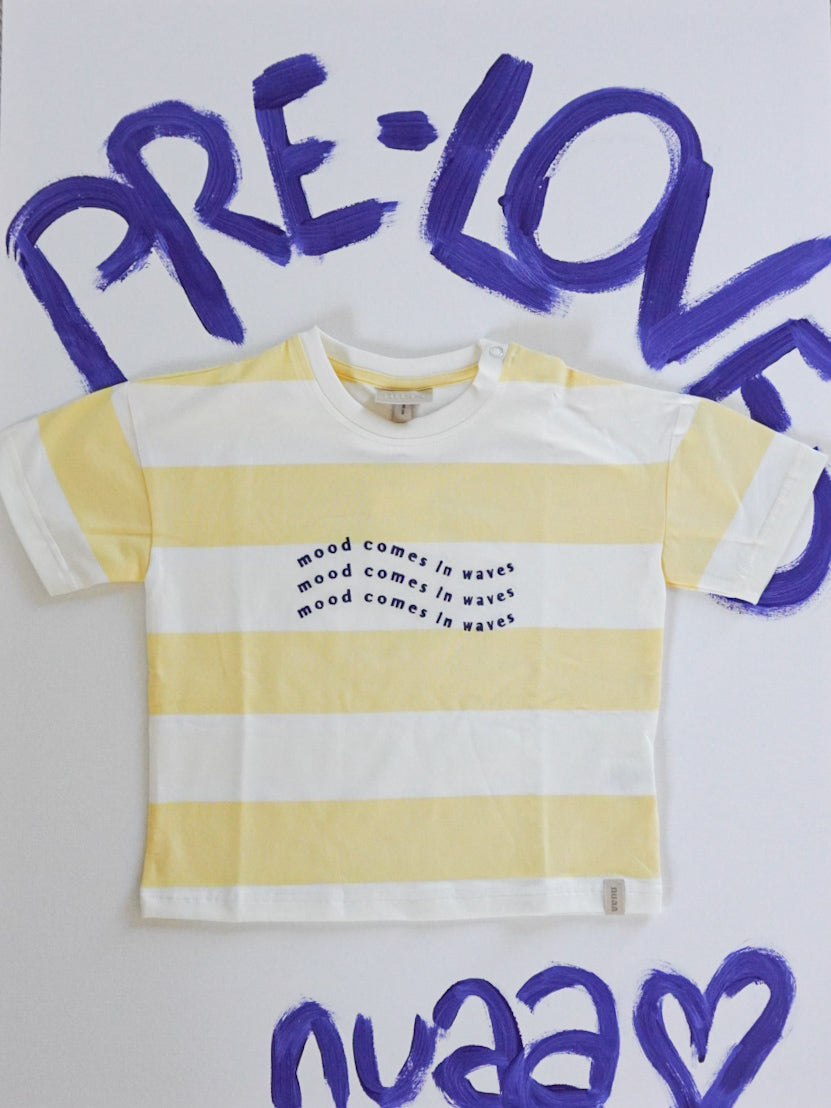 Pre-Loved: Waves Oversized T-Shirt Butter Yellow/Soft White