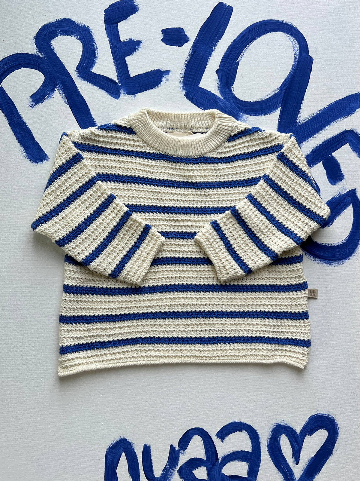 Pre-Loved: Herbst-Strick Longsleeve Ocean Blue Stripes