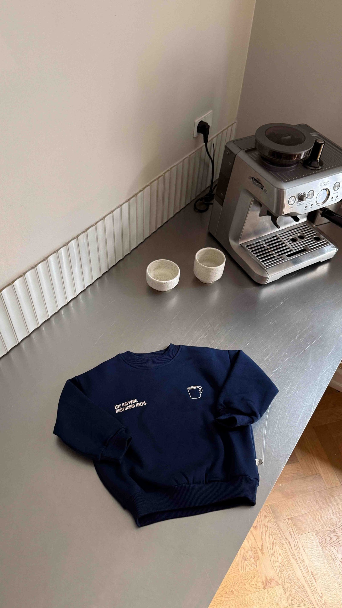 Kids Babyccino Helps Oversized Sweater Navy