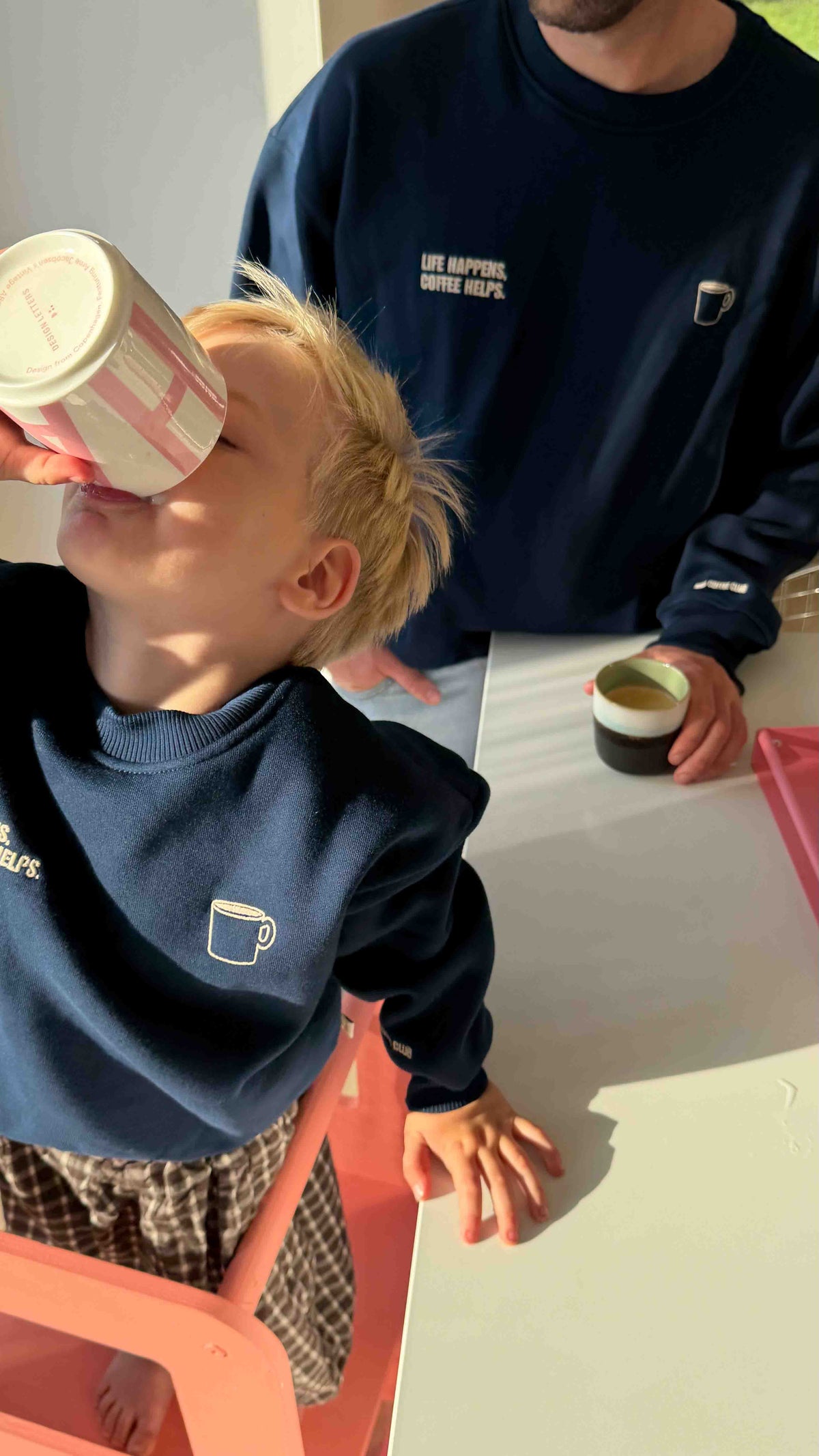 Kids Babyccino Helps Oversized Sweater Navy