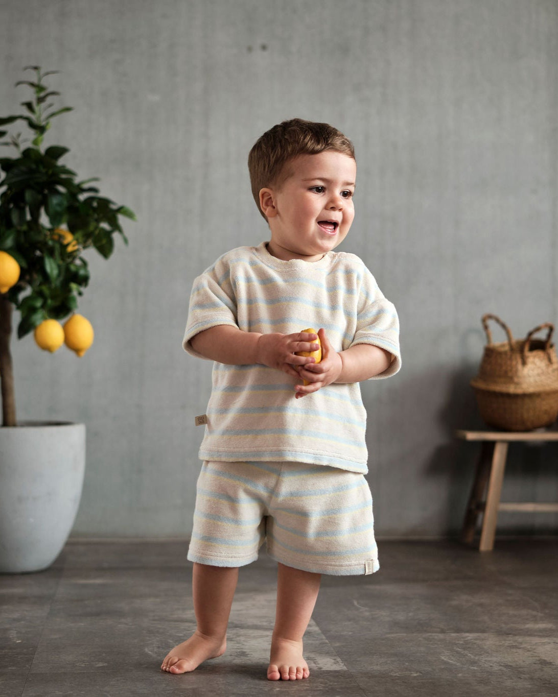 Relaxed Frottee Shorts Striped