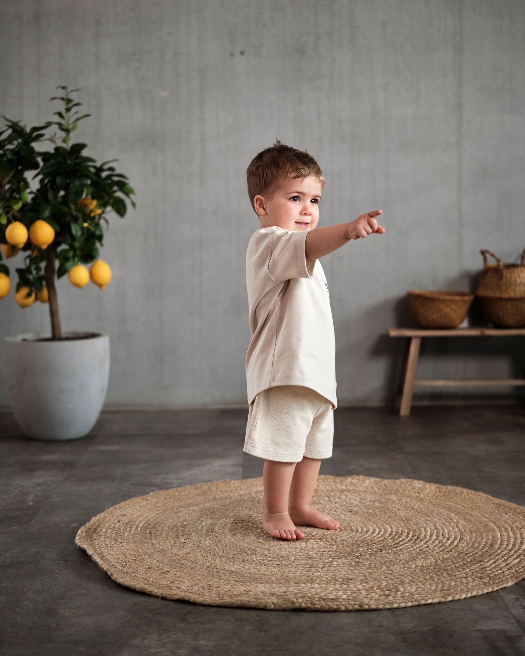 Relaxed Frottee Shorts Sand