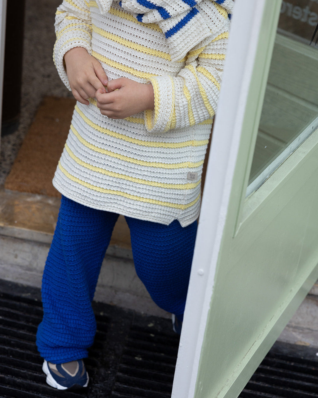 Herbst-Strick Hose Ocean Blue