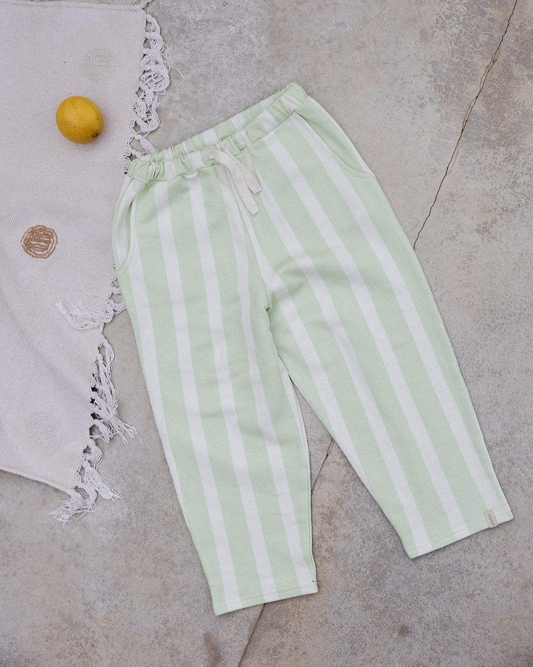 Loose Pants Matcha Striped