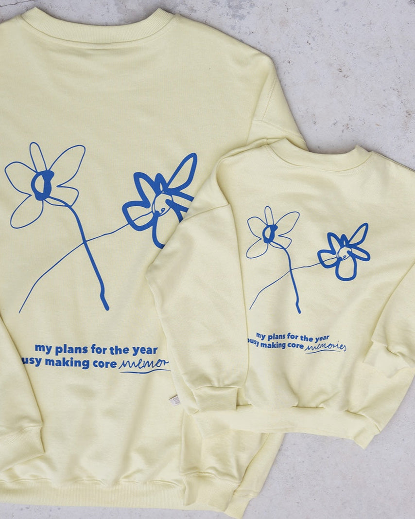 Dad Core Memories Sweater Lemon