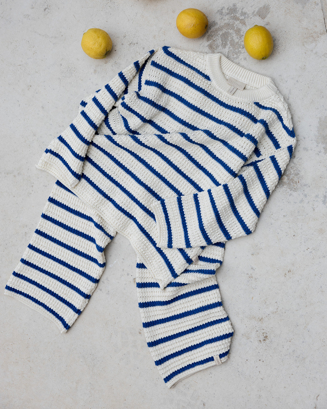 Leichtes Strick Longsleeve Ocean Blue Stripes