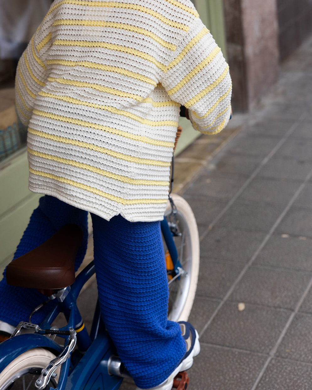 Herbst-Strick Hose Ocean Blue