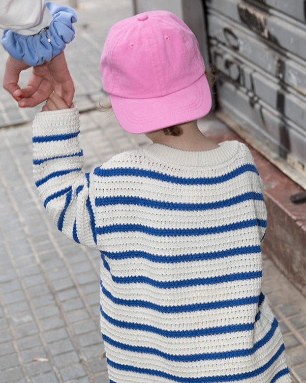 Pre-Loved: Herbst-Strick Longsleeve Ocean Blue Stripes