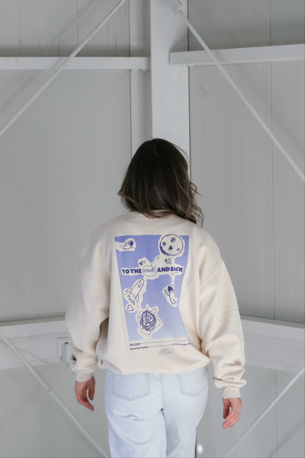 Mom To The Moon Sweater Sand