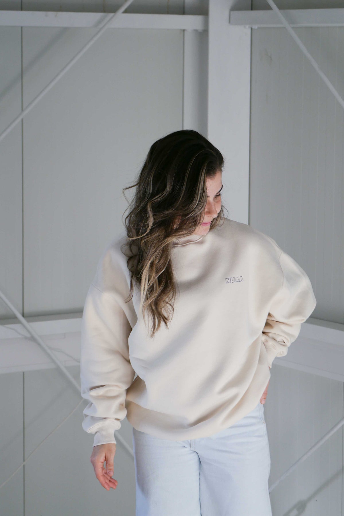 Mom To The Moon Sweater Sand