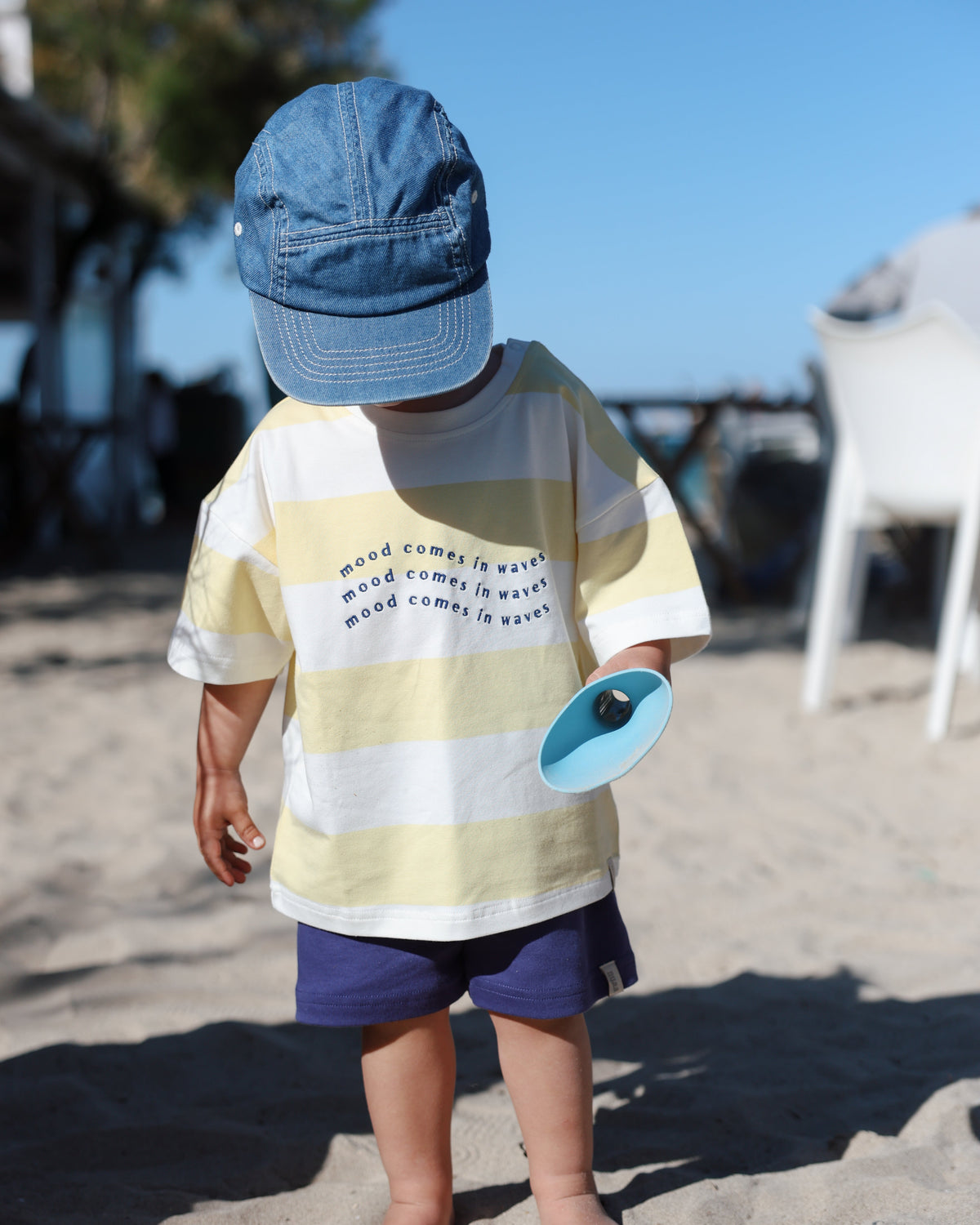 Pre-Loved: Waves Oversized T-Shirt Butter Yellow/Soft White