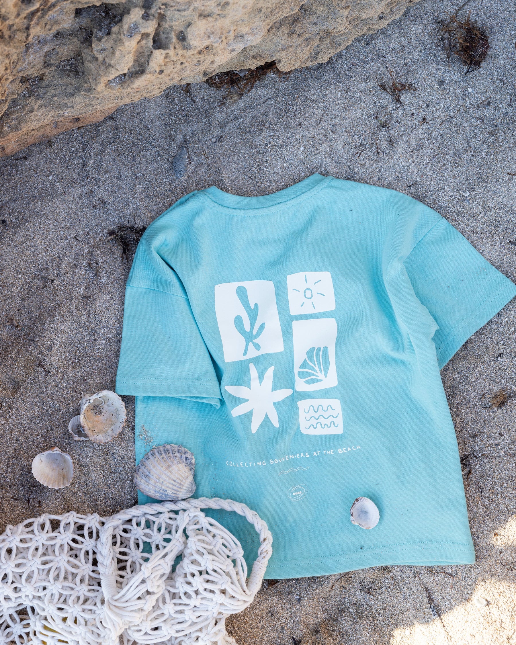 Collecting Beach Souveniers Oversized T-Shirt Ocean Green