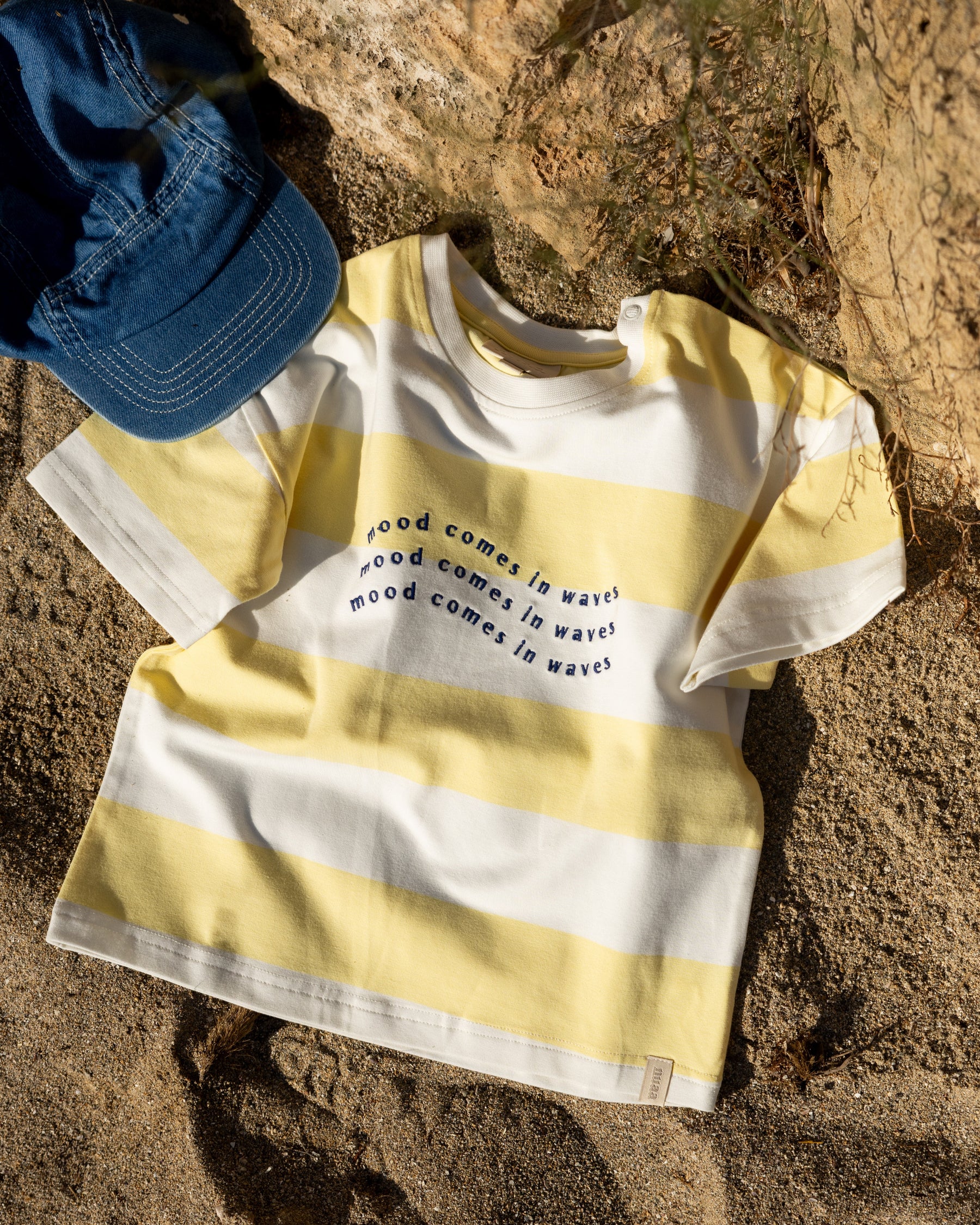 Waves Oversized T-Shirt Butter Yellow/Soft White