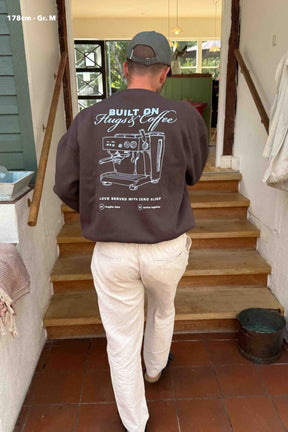 Men Hugs & Coffee Sweater Chocolate Brown