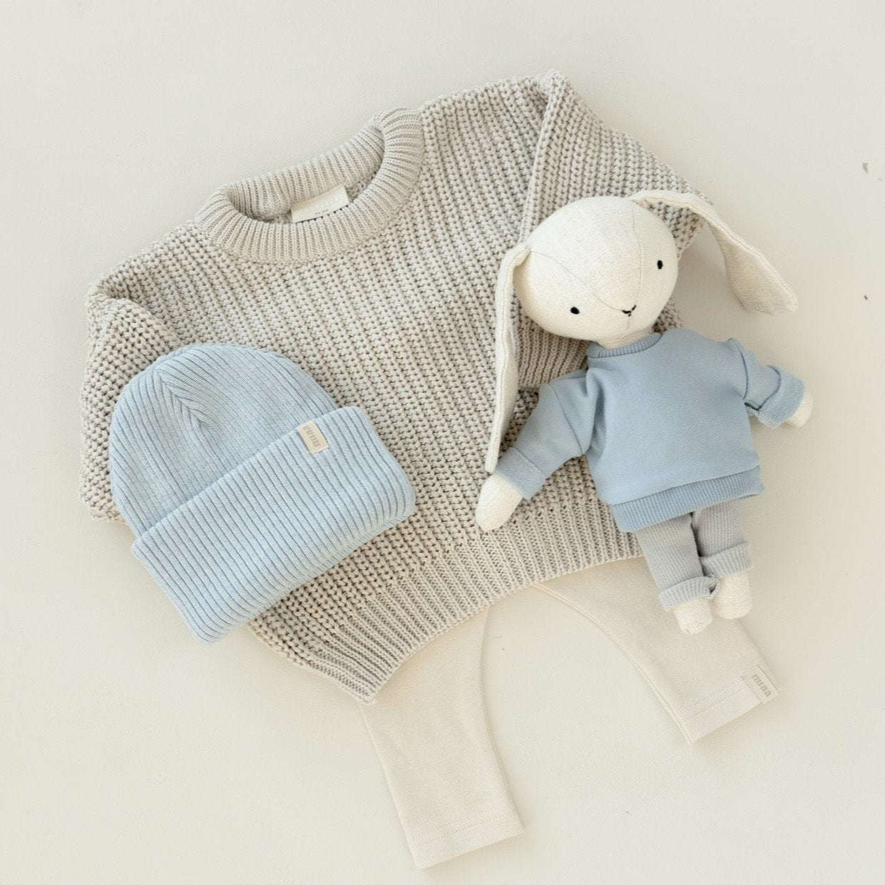 Knit Beanie Soft Blue