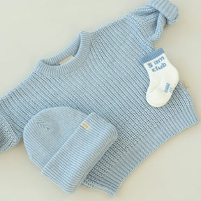 Knit Beanie Soft Blue