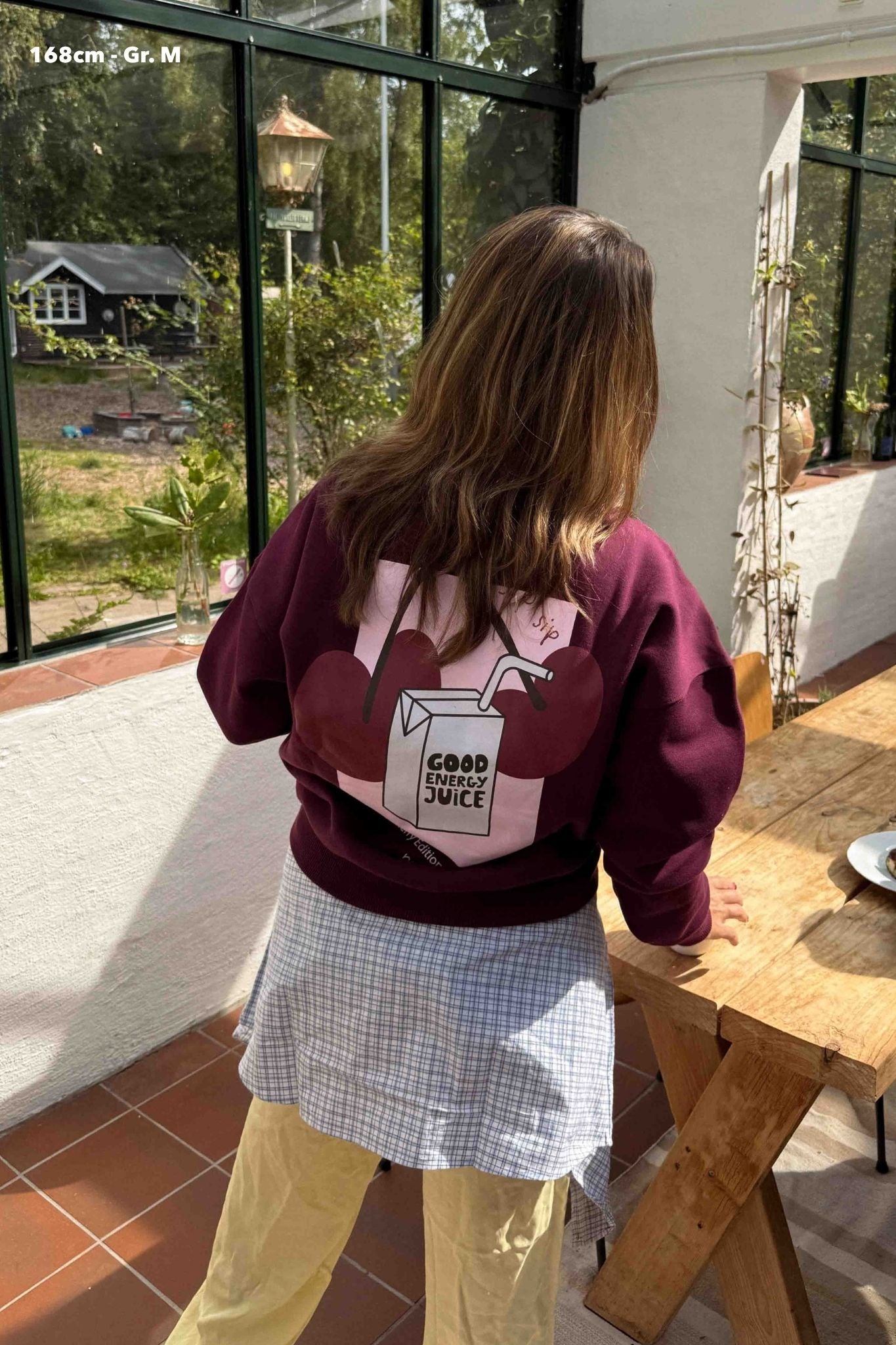 Women Cherry Sweater Burgundy