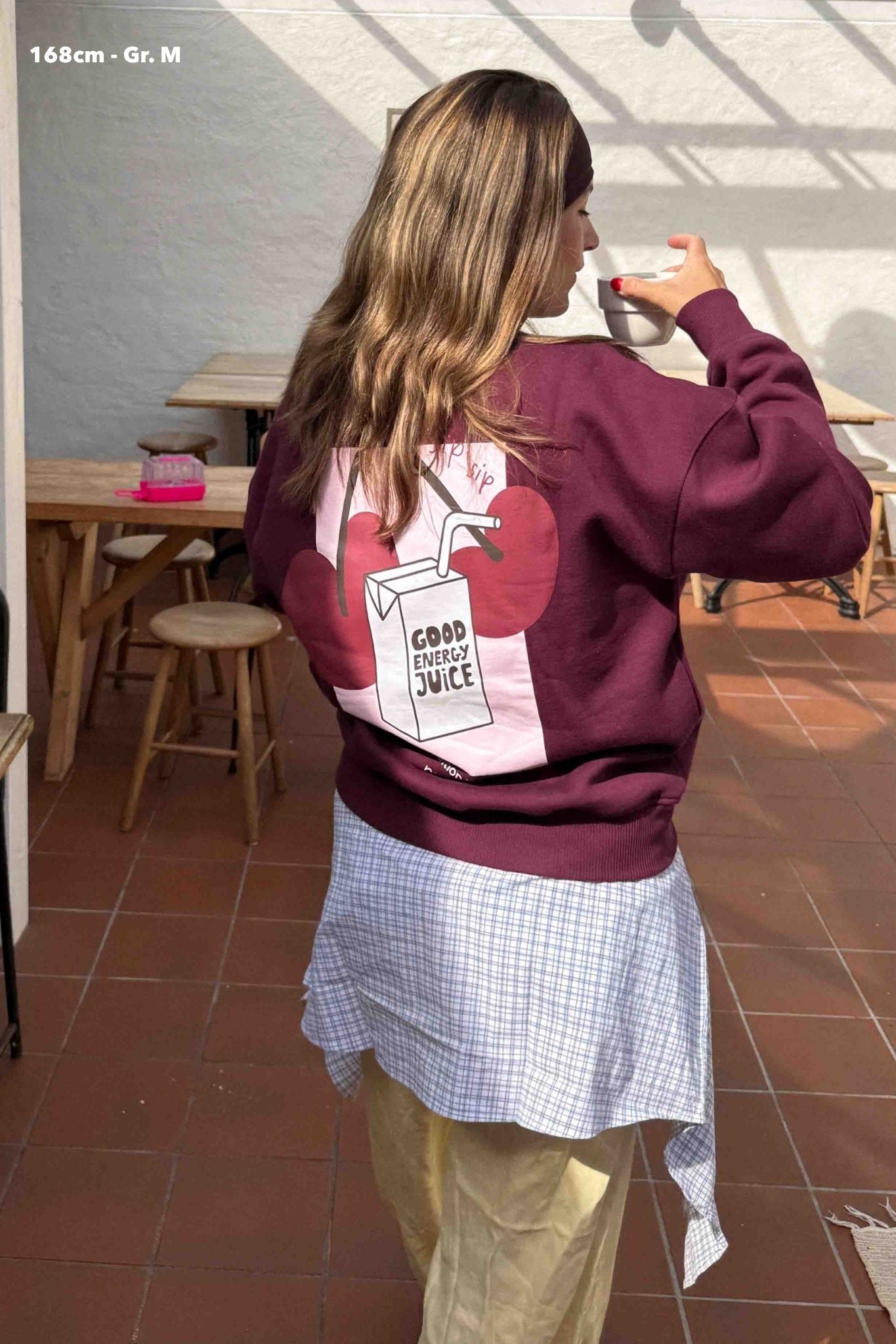 Women Cherry Sweater Burgundy