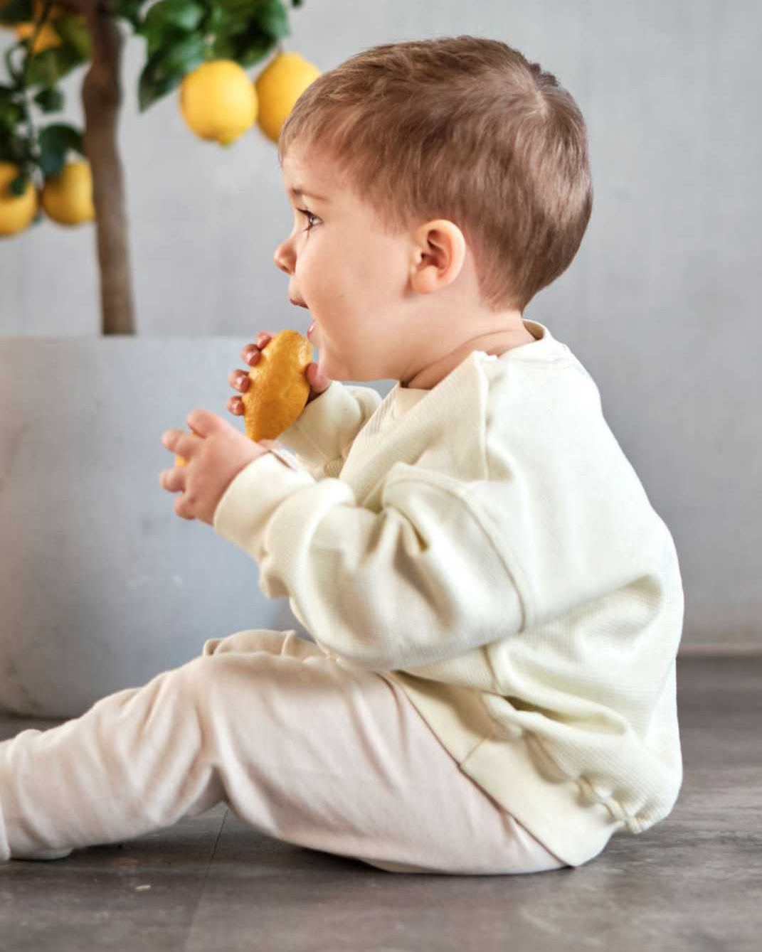 Waffel Sweatshirt Lemon Yellow