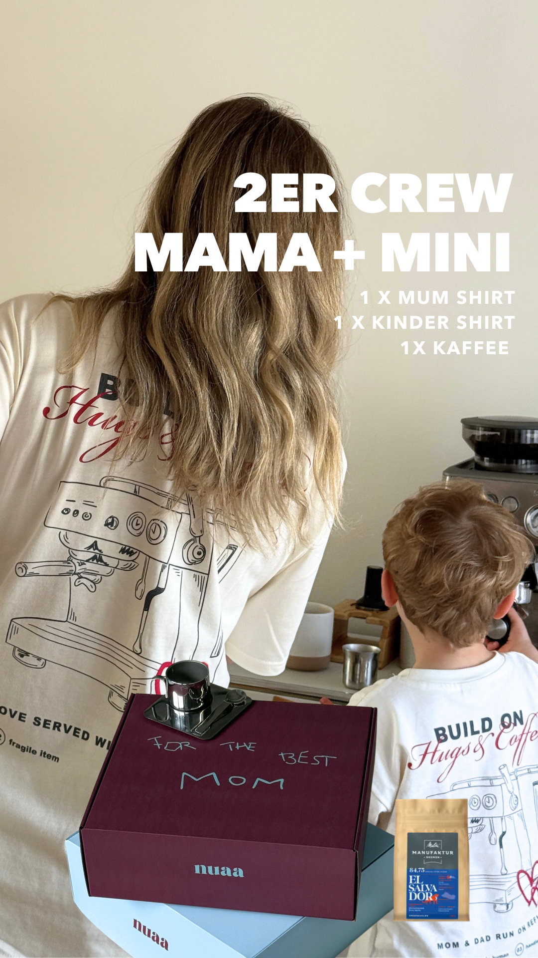 2er Crew Mama + Mini - Hugs & Coffee