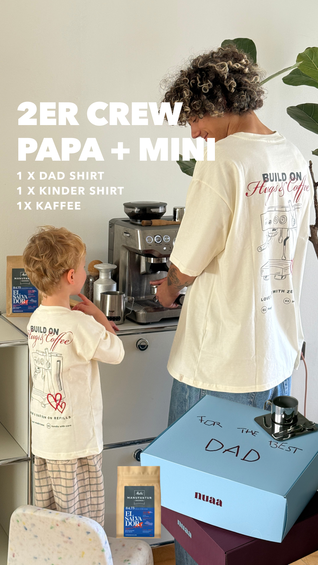 2er Crew: Papa + Mini - Hugs & Coffee