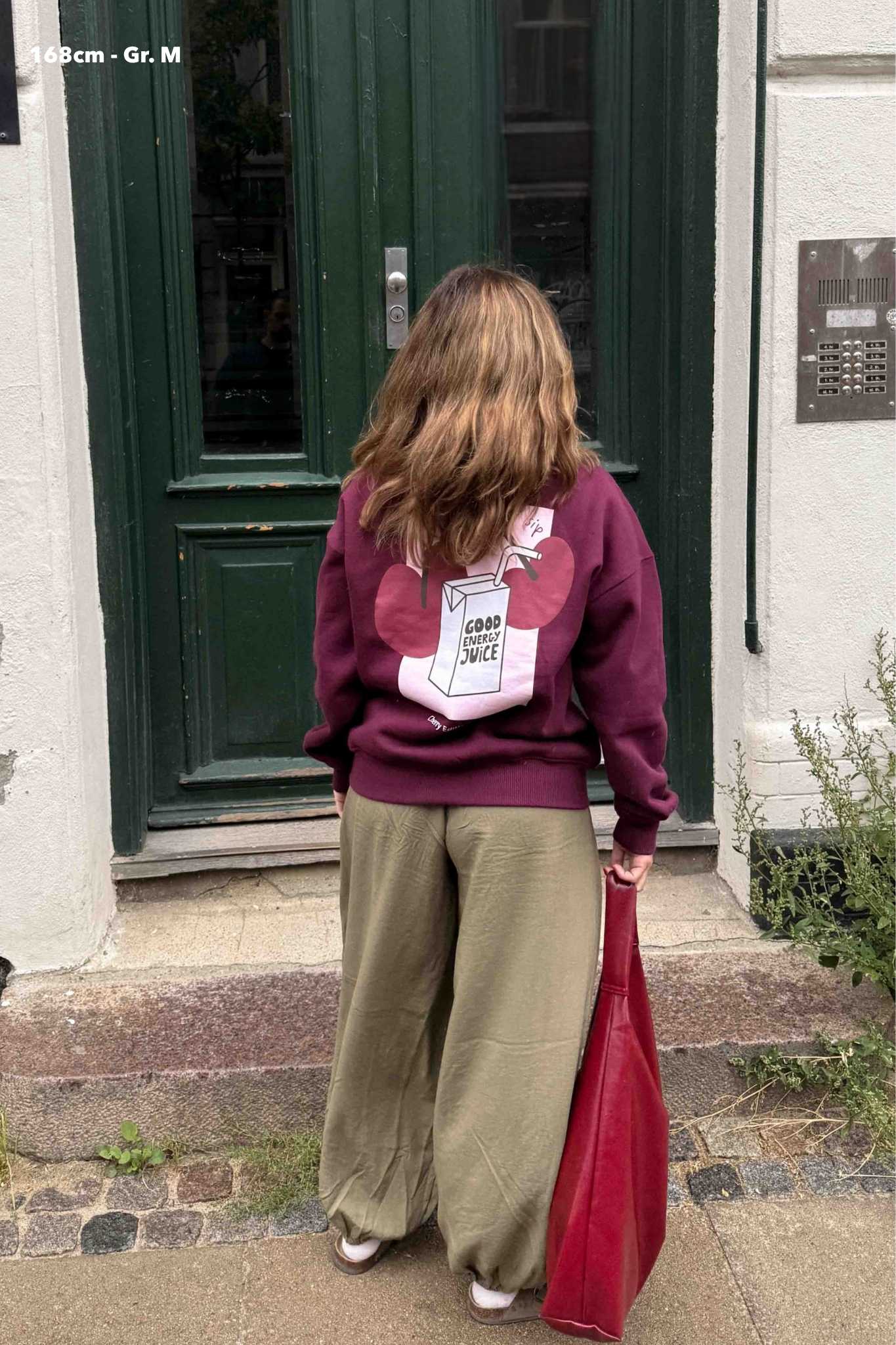 Women Cherry Sweater Burgundy