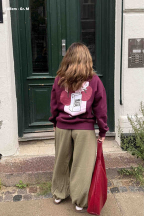 Women Cherry Sweater Burgundy