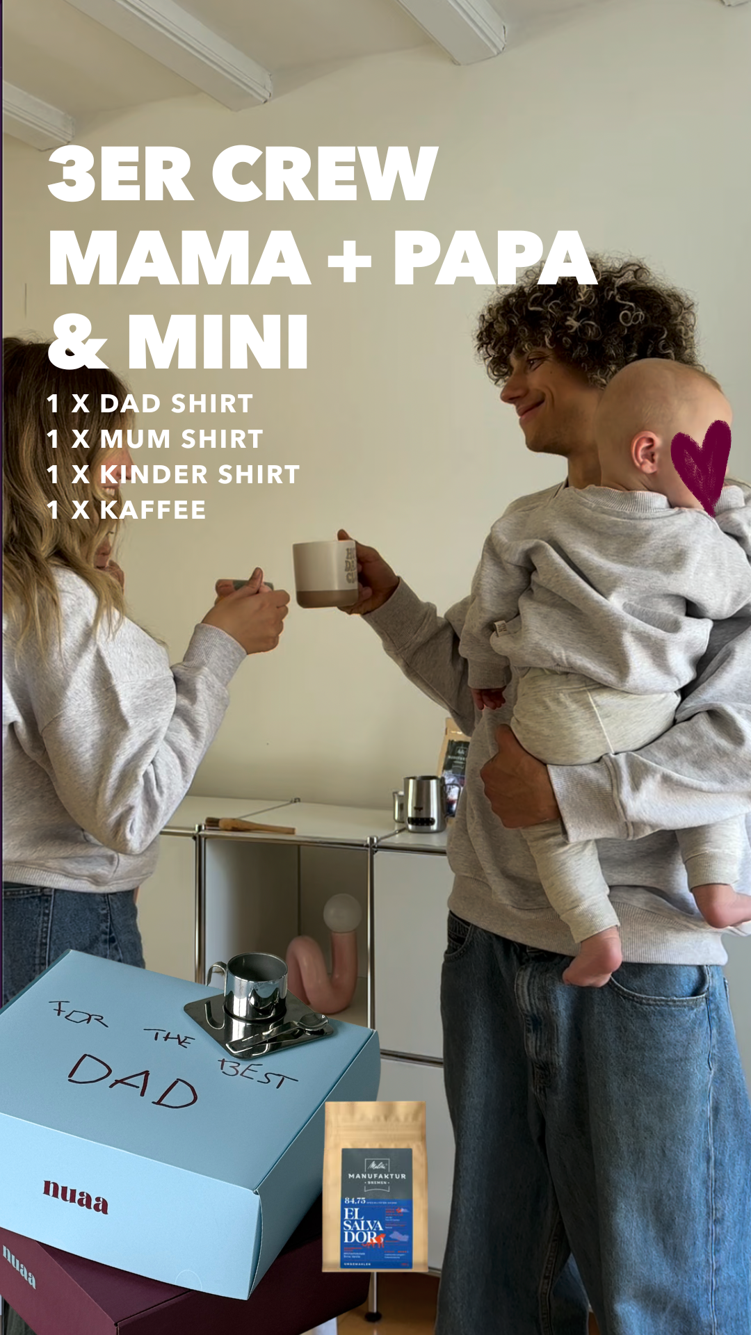 3er Crew: Mama + Papa + 1 Mini - Babyccino & Coffee Helps