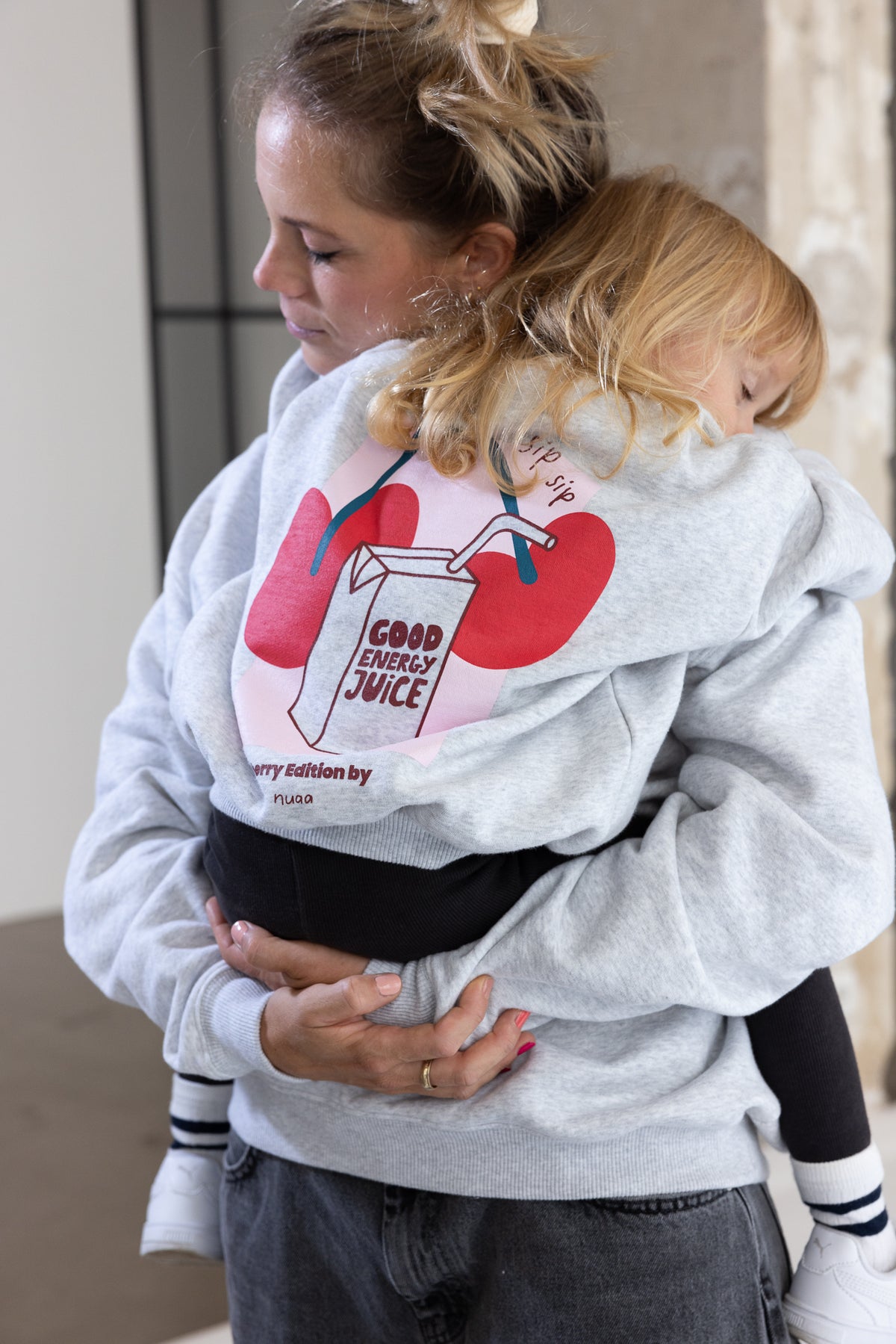 Kids Cherry Sweater Grey Melange