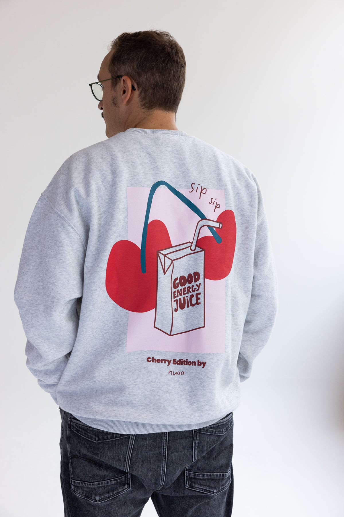 DAD Cherry Sweater Grey Melange