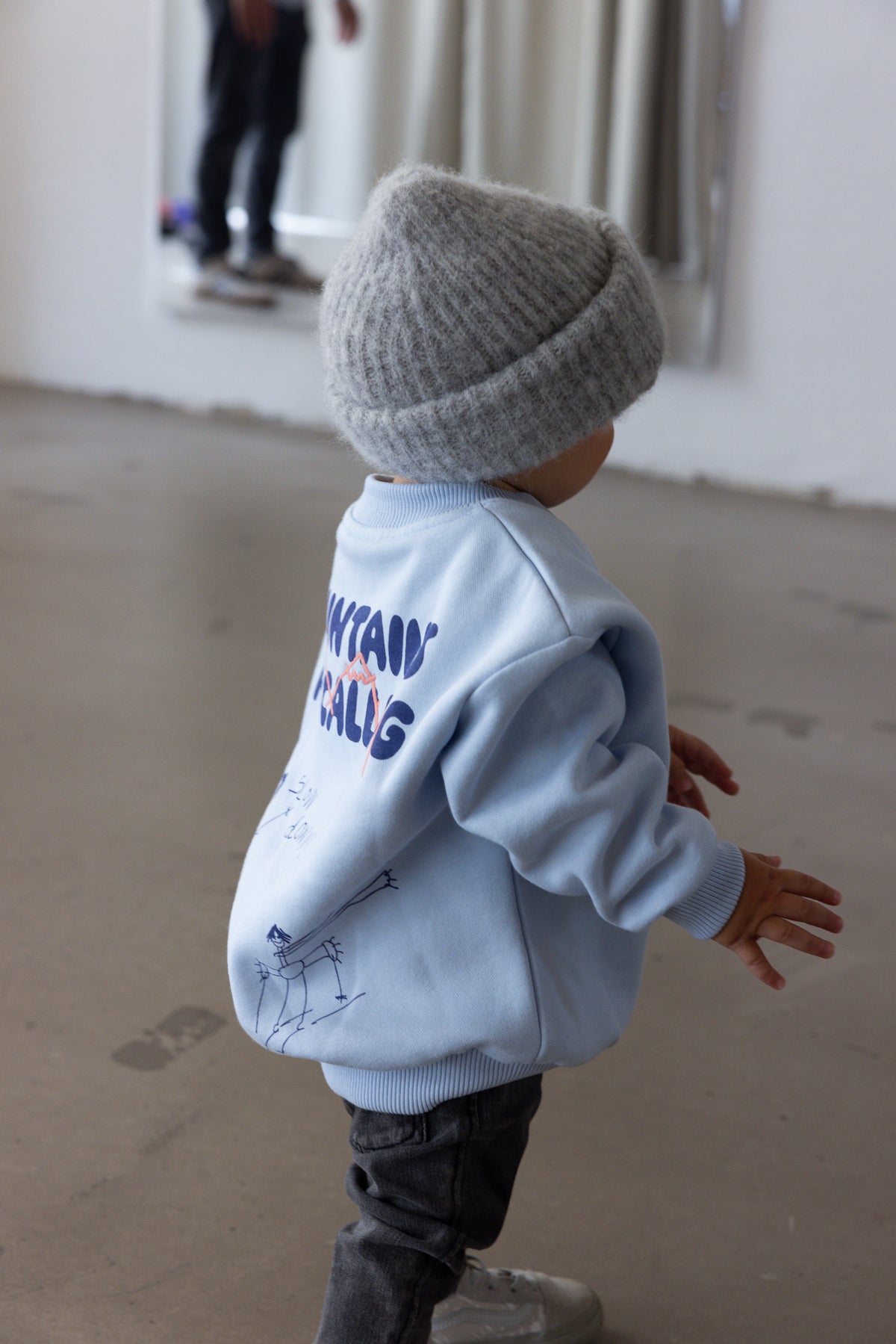 B-WARE Alpaca Strickbeanie Kids Soft Grey