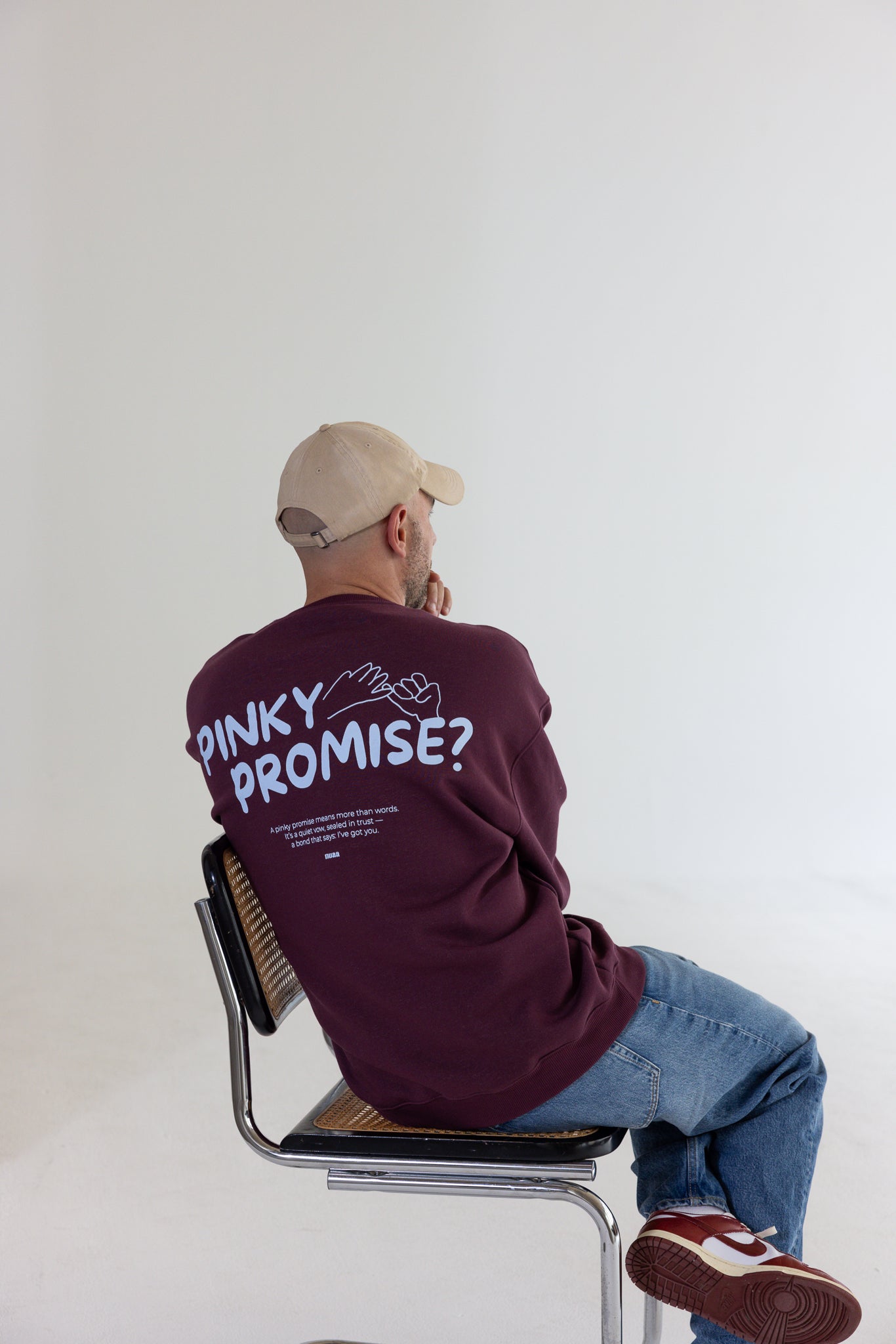 Dad Pinky Promise Sweater Burgundy
