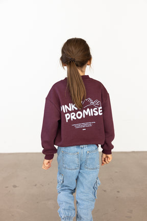 Kids Pinky Promise Sweater Burgundy