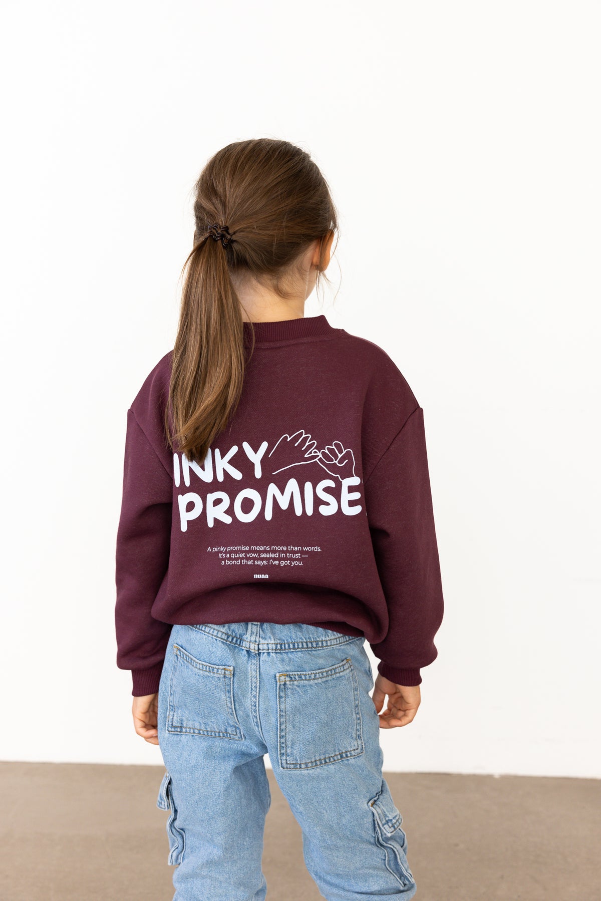 Kids Pinky Promise Sweater Burgundy