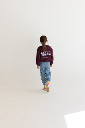 Kids Pinky Promise Sweater Burgundy