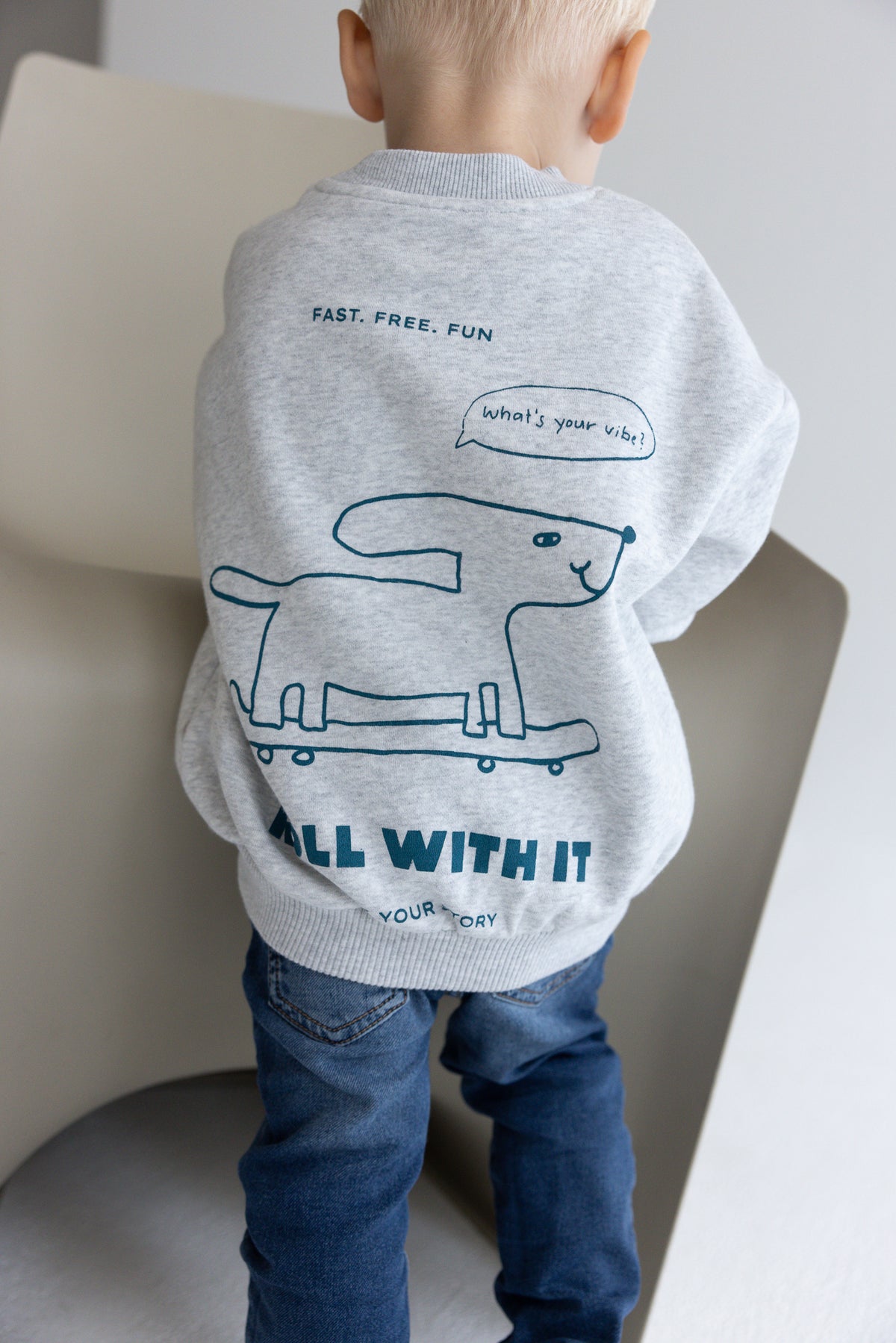 Kids Roll With It Grey Melange