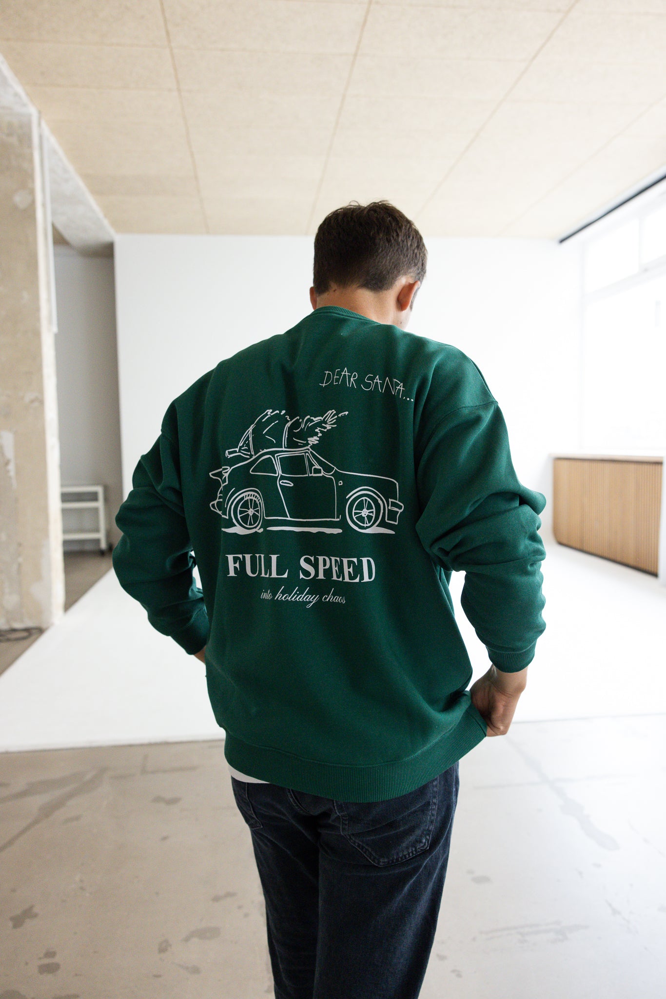 Dad Christmas Sweater Forest Green