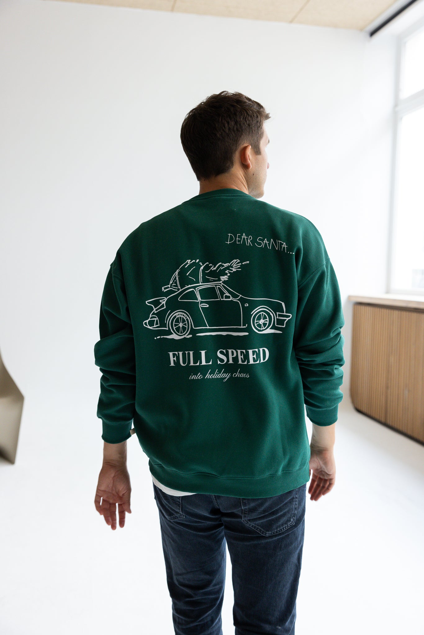 Dad Christmas Sweater Forest Green