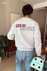 Men CEO of Chaos Sweater Grey Melange